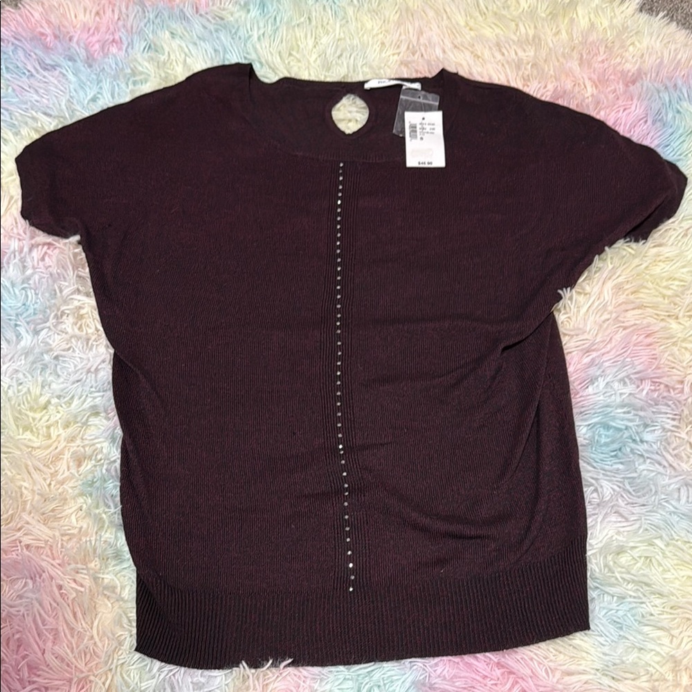 Burgundy Short Sleeve Top (NWT)